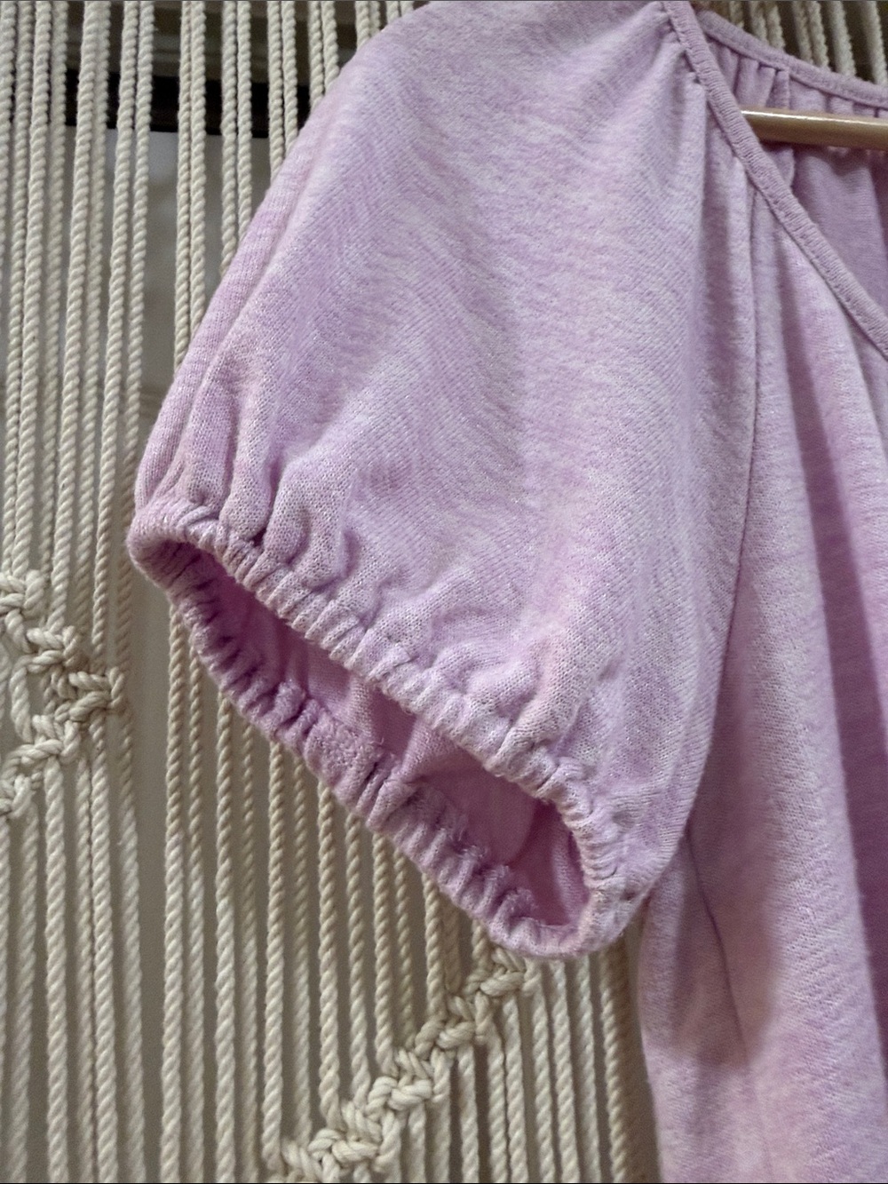 GAP Lavender Scoop Neck Puff Short Sleeve Top - Picture 4 of 6